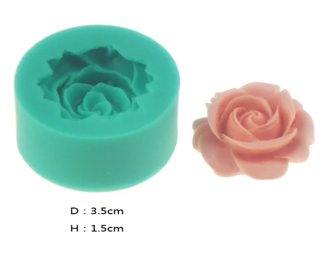 

A rose flower fondant cake silicone mold diy chocolate baking mold in stock, Green