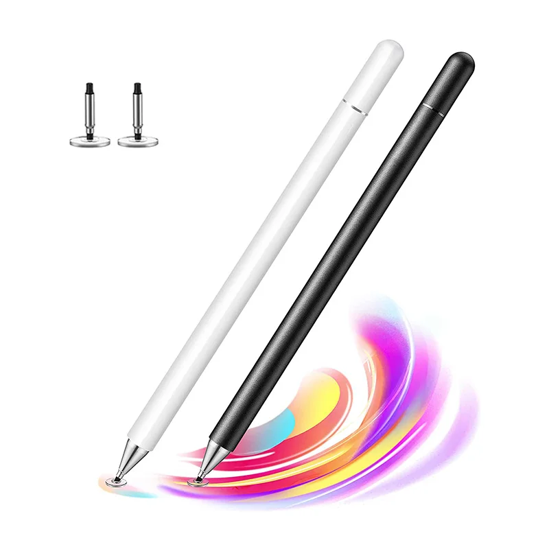 

Capacitive Touch with magnetic cap For Pencil Screens Android Screen Phone Tablet Ipad disc Stylus Pens, Silver black white blue red grey orange pink