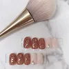 Gold Stars Press On Full Cover Pre-Design Soft Touch False Nails