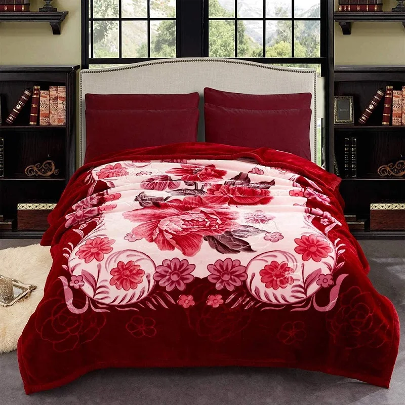 Super Soft Korean Style Heavy Blanket Plush Soft Warm 2 Ply Printed