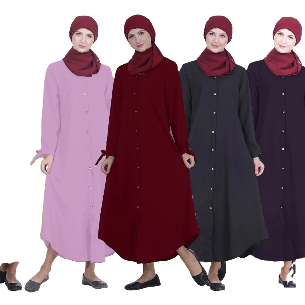 

New 2020 Rob Hijab MusulmanMiddle East Turkey 5-color Plus Size Robe Musulmane Coran Musulman