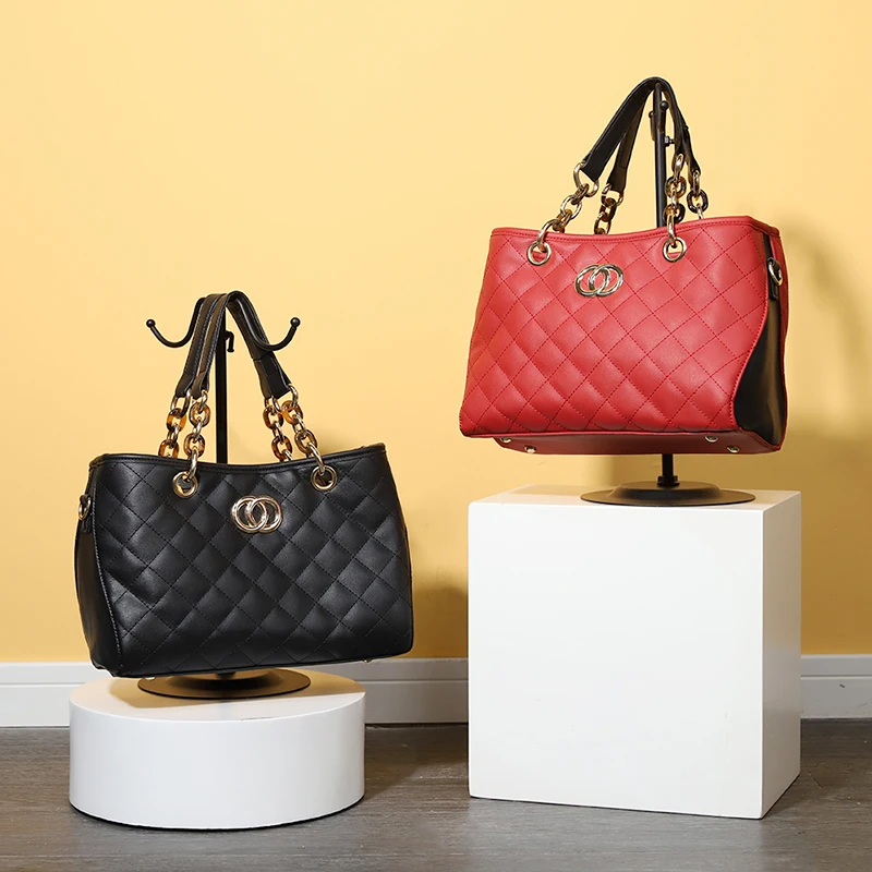 

2021 New design fashion vintage custom ladies handbag for women, Black, red
