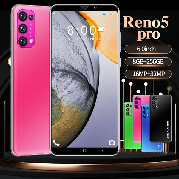 

Dropshipping Original China Brand Reno5 Pro Smartphone 8GB RAM 256GB ROM celulares Mobile Phone