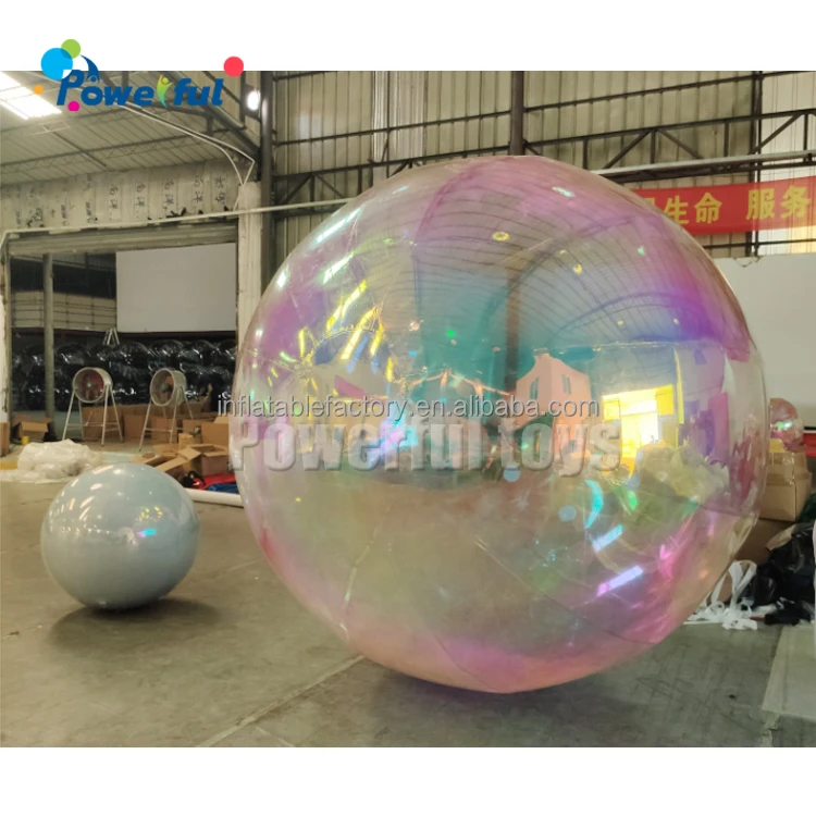 

Colorful giant reflective rainbow mirror ball festival event decoration inflatable silver mirror ball