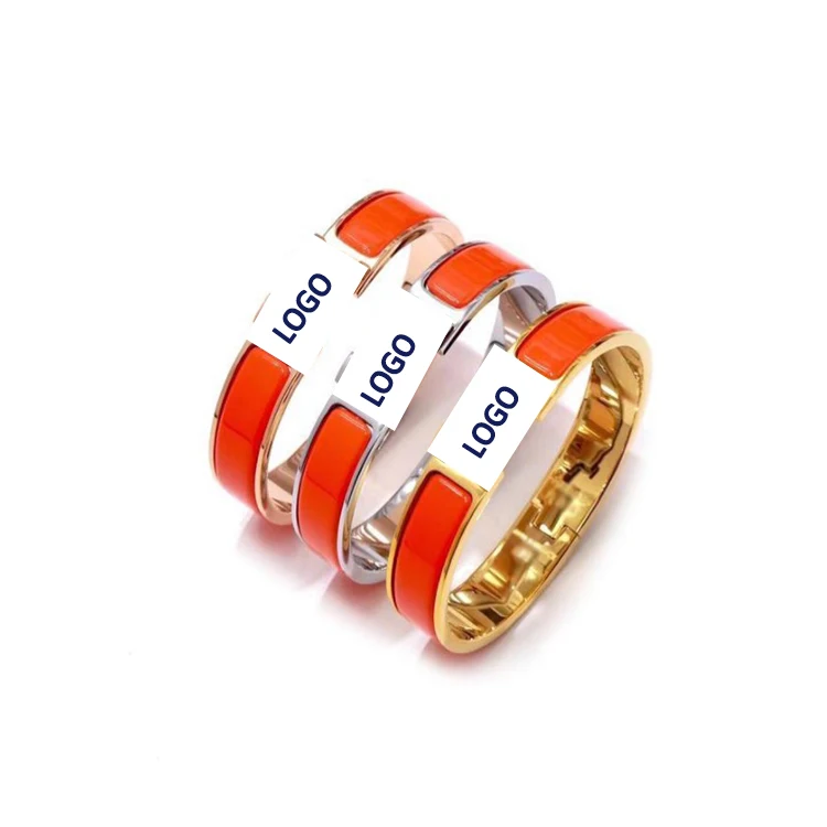 

Luxury 2021 Bracelet Cuff h Women Clic Letter H Stainless Steel Charm Bangle Jewelry Bracelets & Bangles h Bracelet Enamel, Multi colors