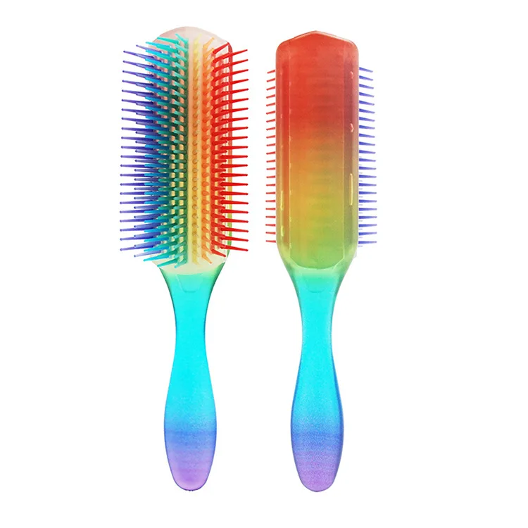 

ECO Friendly Private Label Kids Full Color Detangling Massage Salon Tool Barber Equipment 9 Rows Hair Brush, Customized color