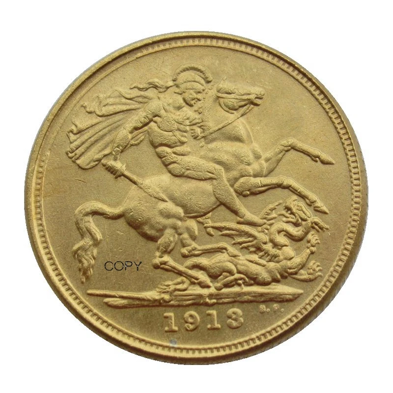 

Reproduction 1913 UK 1 Sovereign - George V Gold Plated Coins