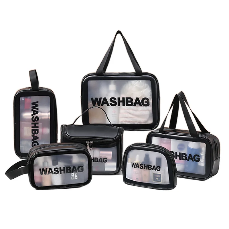 

PVC waterproof material of different sizes transparent large capacity makeup bag for portable convenience