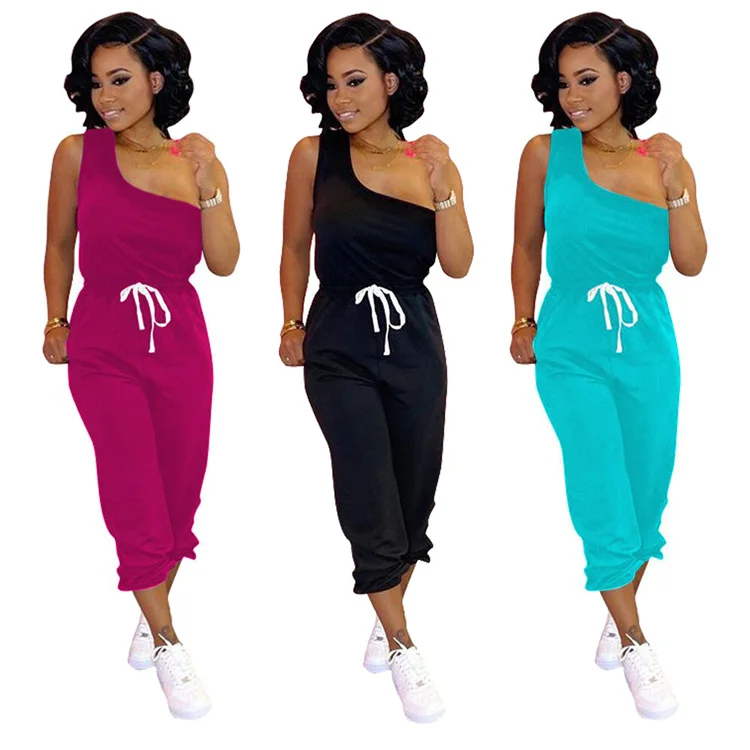 

woman 2 piece short set outfits women clothing solid one shoulder tube top with long pants outfit