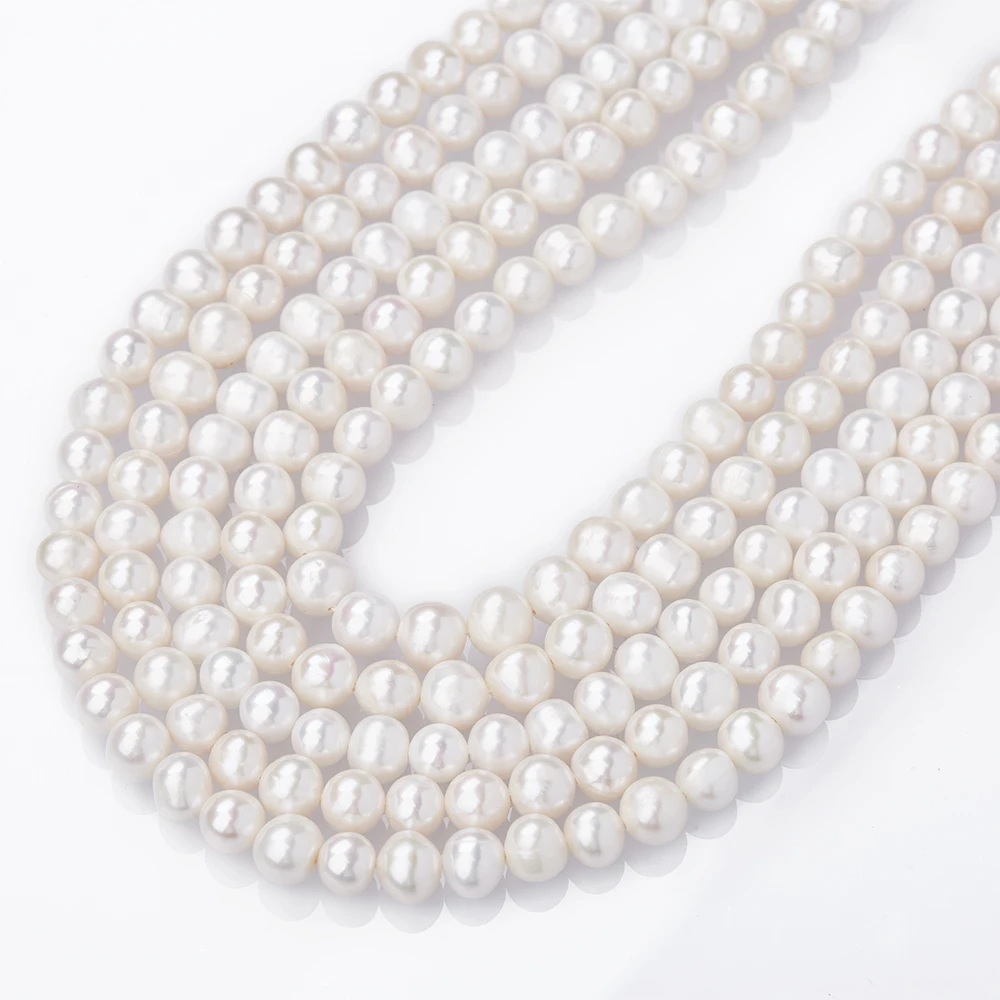 

Healing Natural fresh water pearl loose beads spiritual 6 8 mm Baroque pearl round beads DIY for bracelet jewelry making