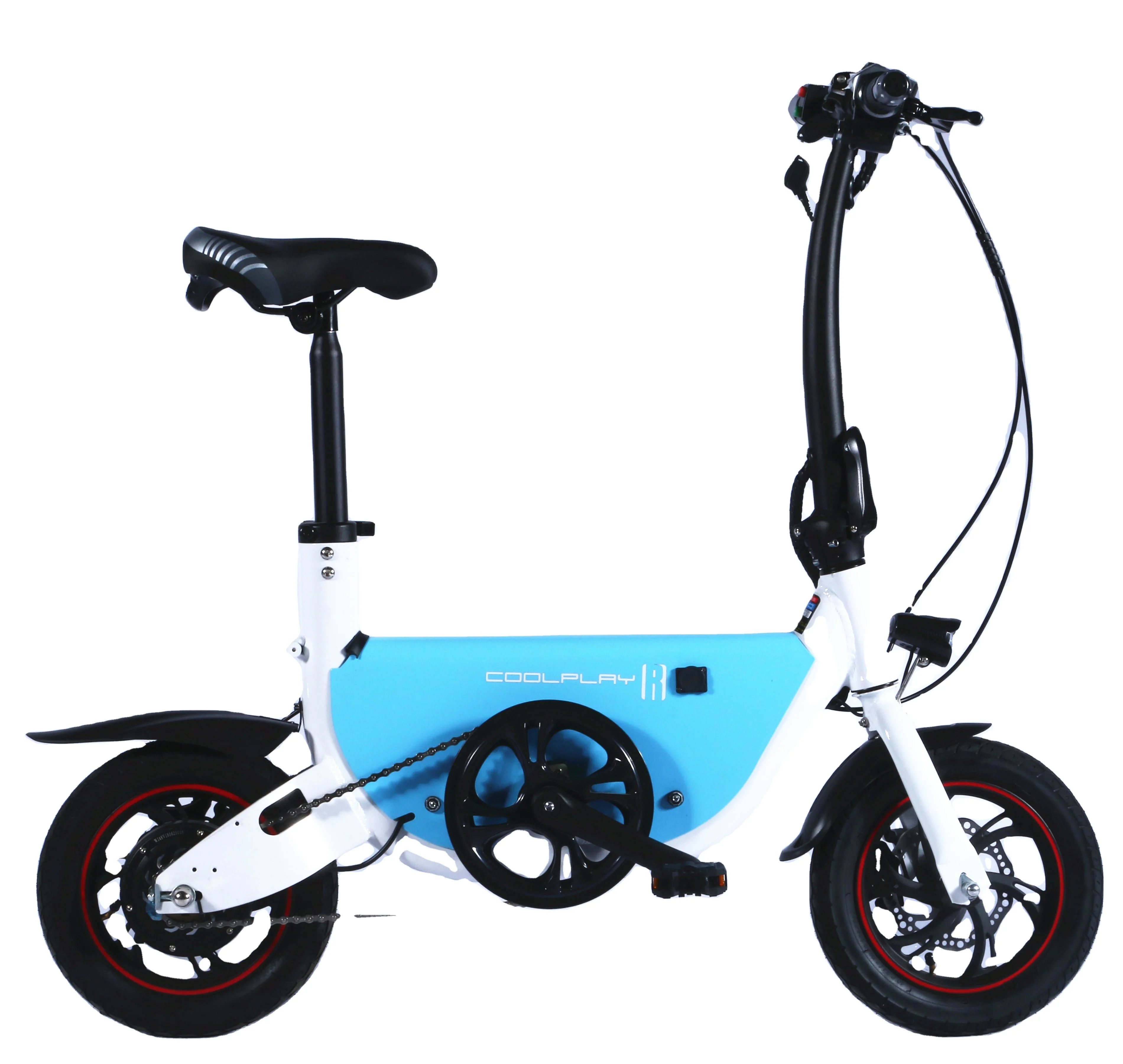 

2021 12-inch folding cheap 36v folding electric bike cheap mini dirt bikes chainless folding bike, Black red, black gray, white blue, white pink