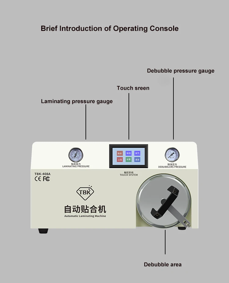Good Performance TBK 408A Automatic Lamination Air Bubble Removing Machine