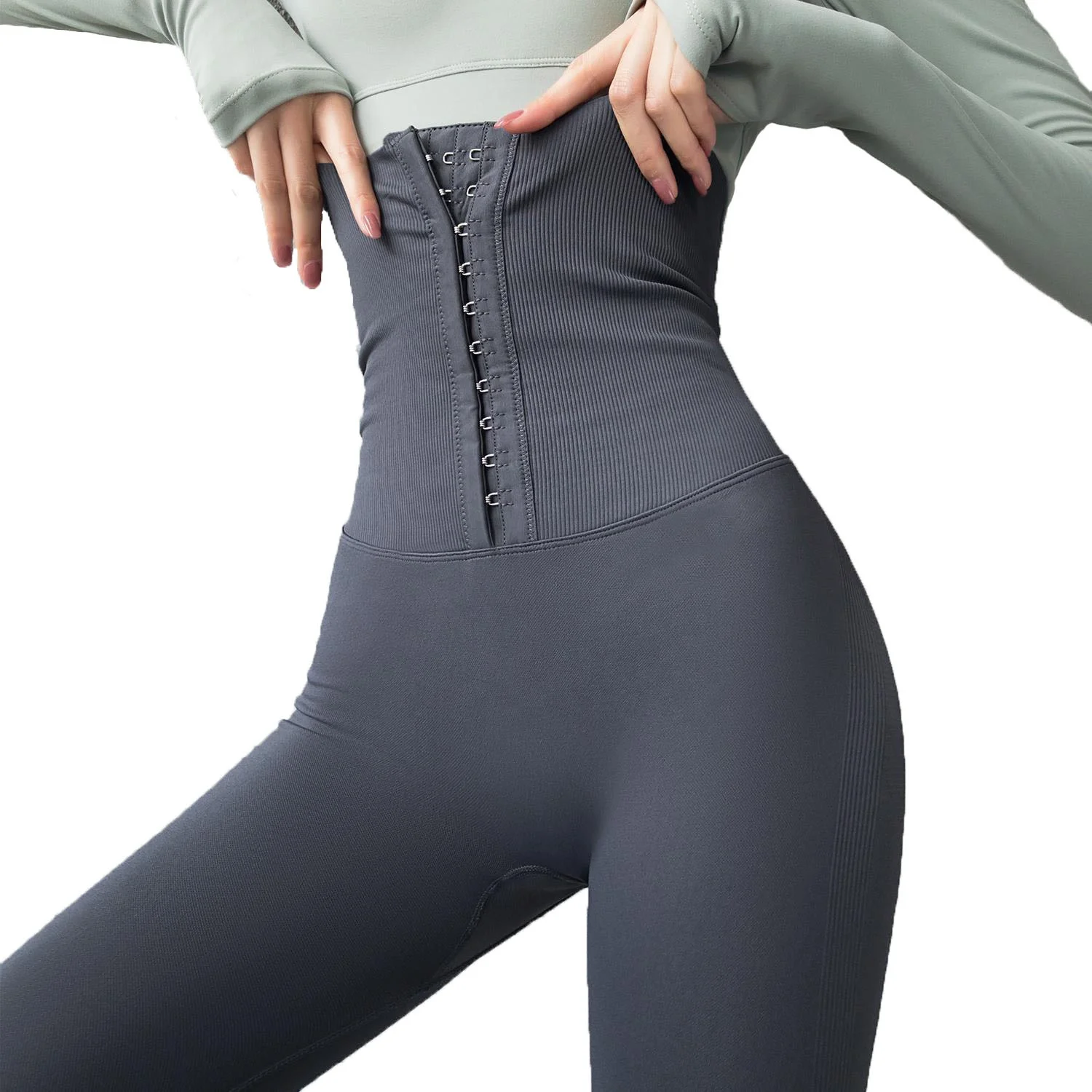 

Custom Women Hooks Adjustable Waist Trainer Leggings High Waist Yoga leggings Gym Yoga pants Fitness Workout leggings, Multi-color