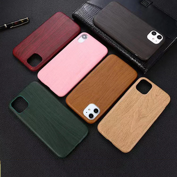 

Shockproof wood grain slim soft protective case cover for iphone 11