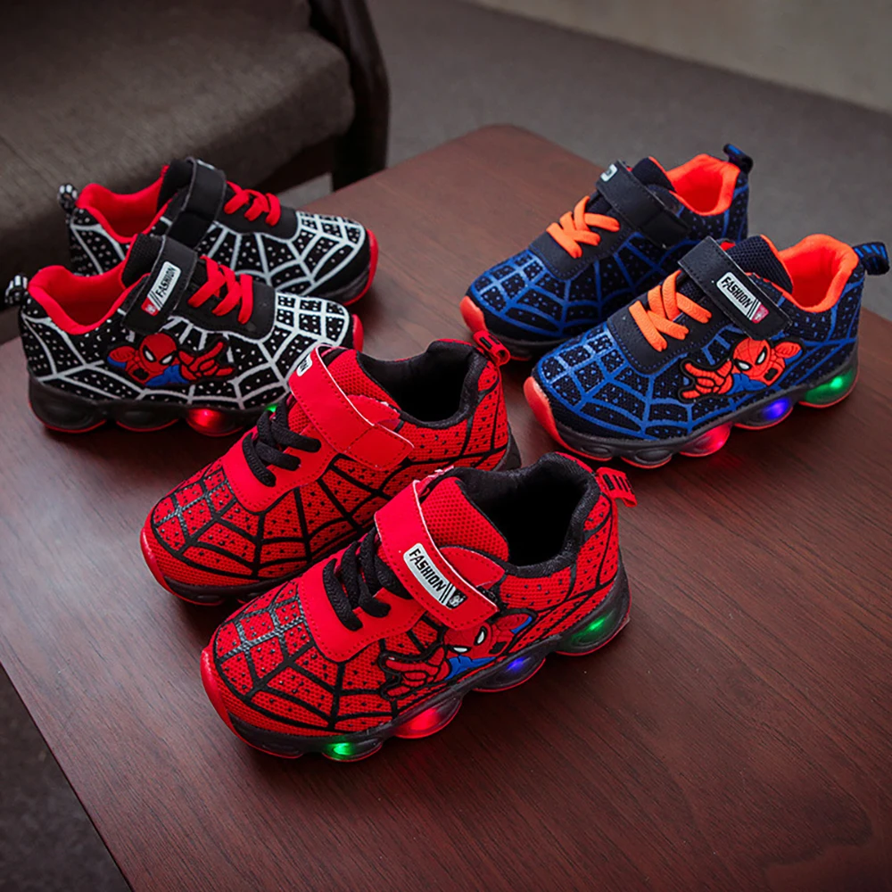 

Wholesale Children LED Breathable Running Shoes Kids Sport Shoes For Boys, Red