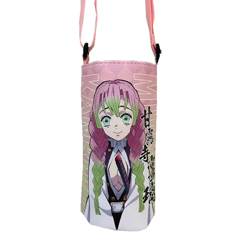 

Custom Printing Pu Waterproof Demon Slayer Printing Cross Body Leather Water Bottle Holder Strap