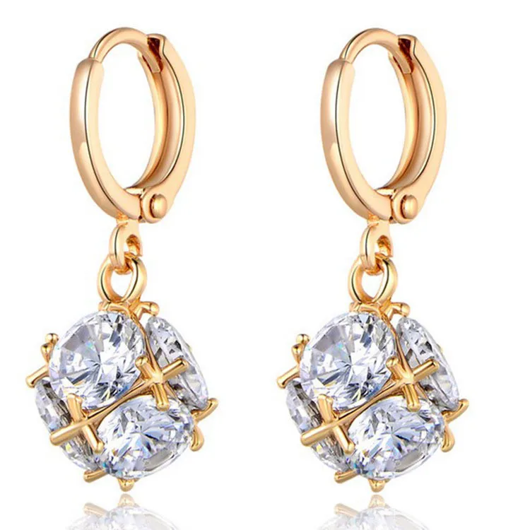 

High Quality Hoop Earring Pearl Dangling Water Drops Earrings Gold For Women