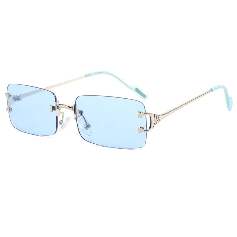 

Superhot Eyewear 52700 Fashion 2021 Sun glasses Men Women Small Rectangle Rimless Sunglasses