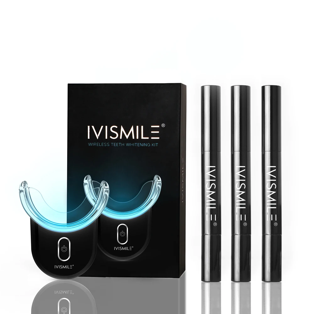 

Wholesale IVISMILE Private Label Waterproof Amazon Top Seller LED Home Use Teeth Whitening Kit