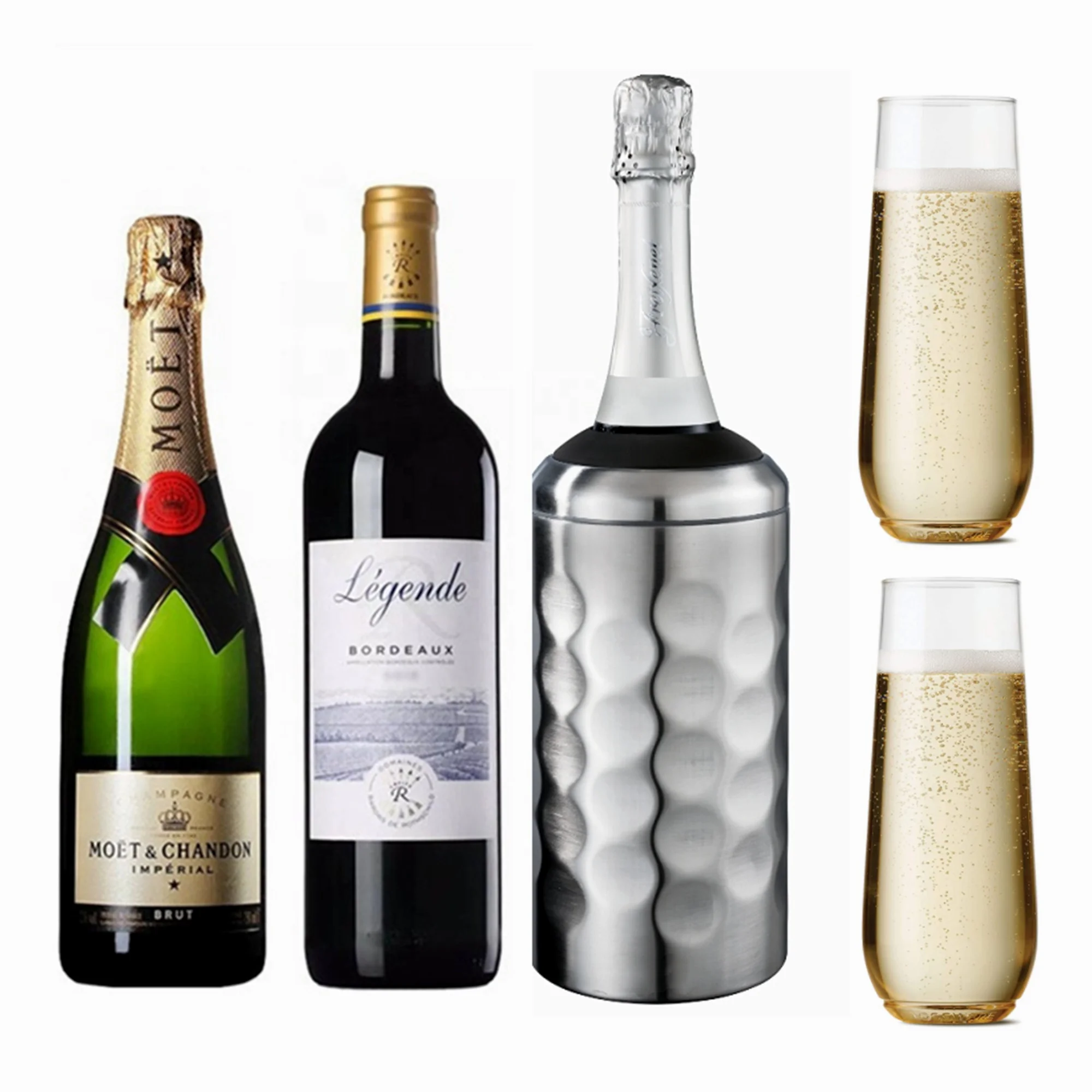 

2021 wholesale custom high quality stainless steel vacuum insulated double wall 750ml wine bottle coolers holder Insulator, Customized color acceptable