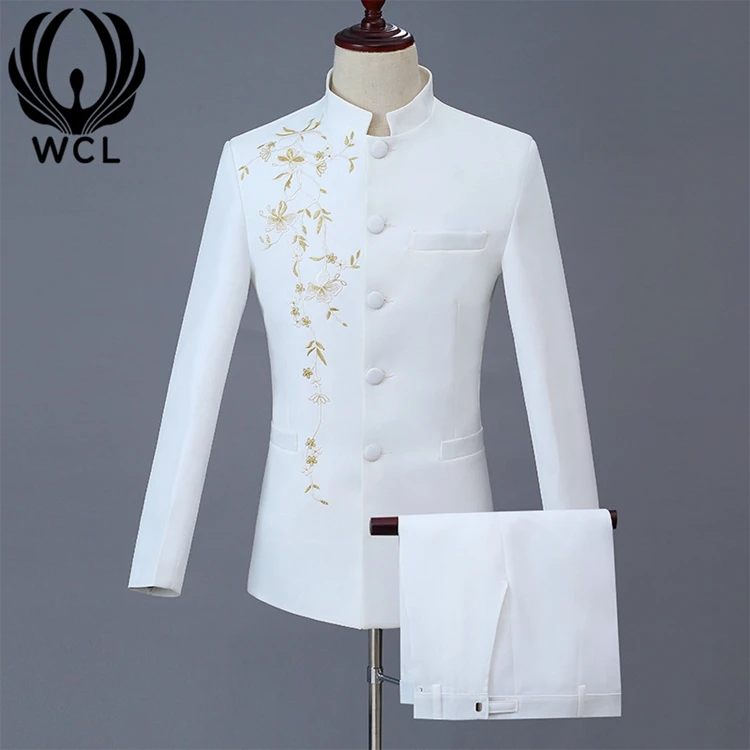 

Stand-up Collar Embroidered Self-cultivation Tang Chorus Performance Clothing Male Chinese Tunic Men's Suit