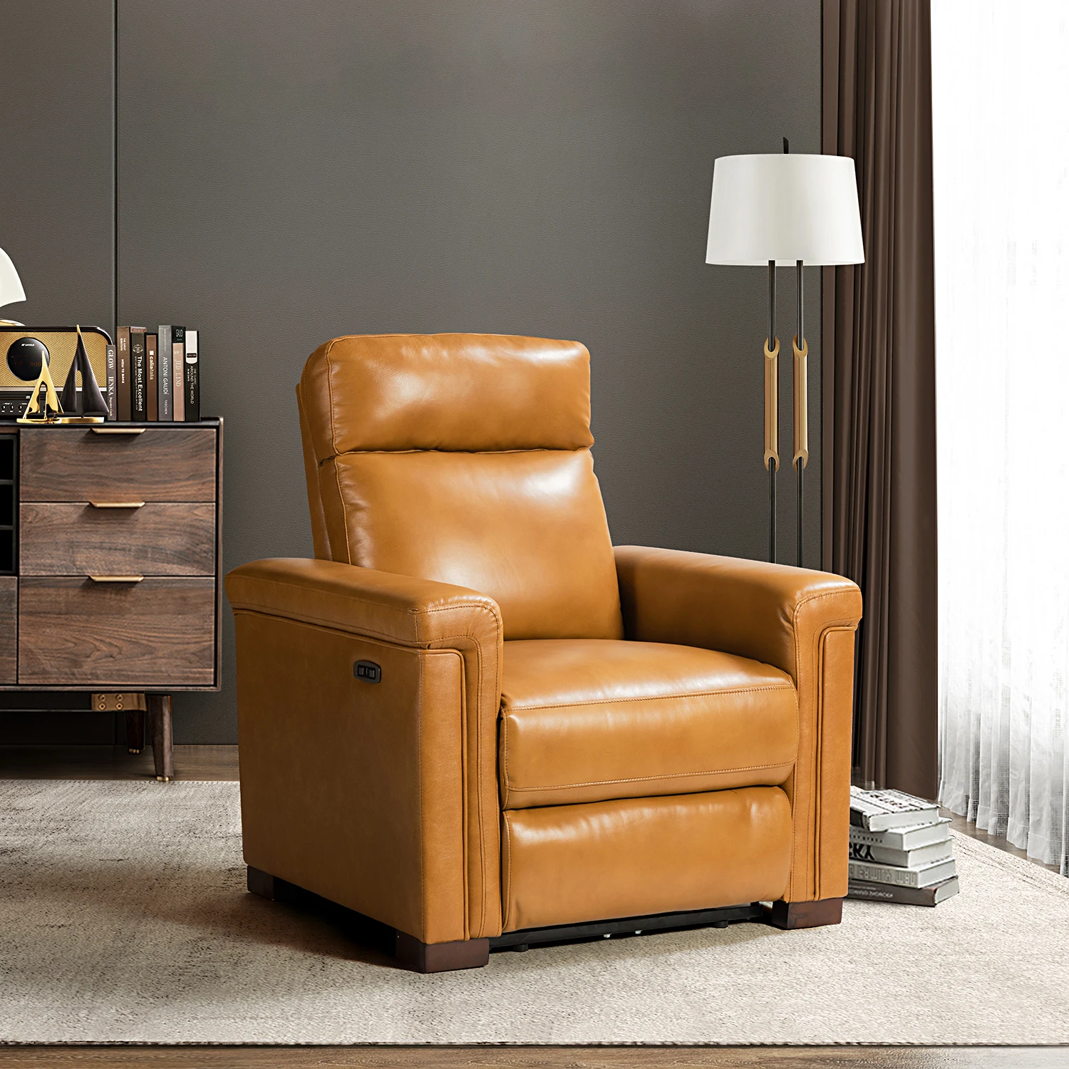 

Modern Mid Century Design Leather Single Seats Electric Sectional Lounge Corner Recliner Sofa Set Furniture Living Room Sofas