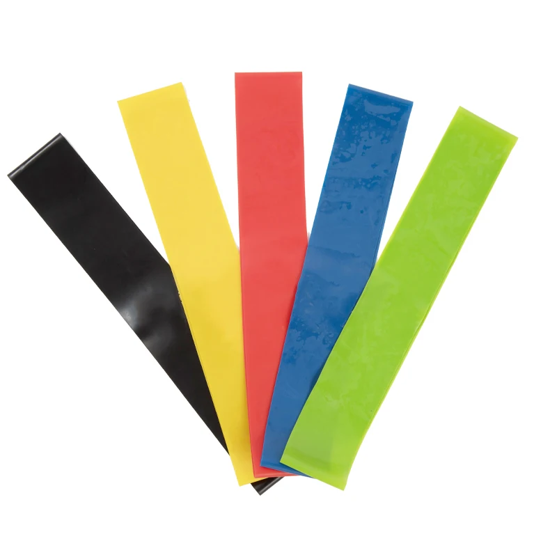 

High Quality Fashion Eco-friendly Loop Elastic Pull Up Assist 5 Pack Level Resistance Mini Band, Blue, black, green, red, yellow