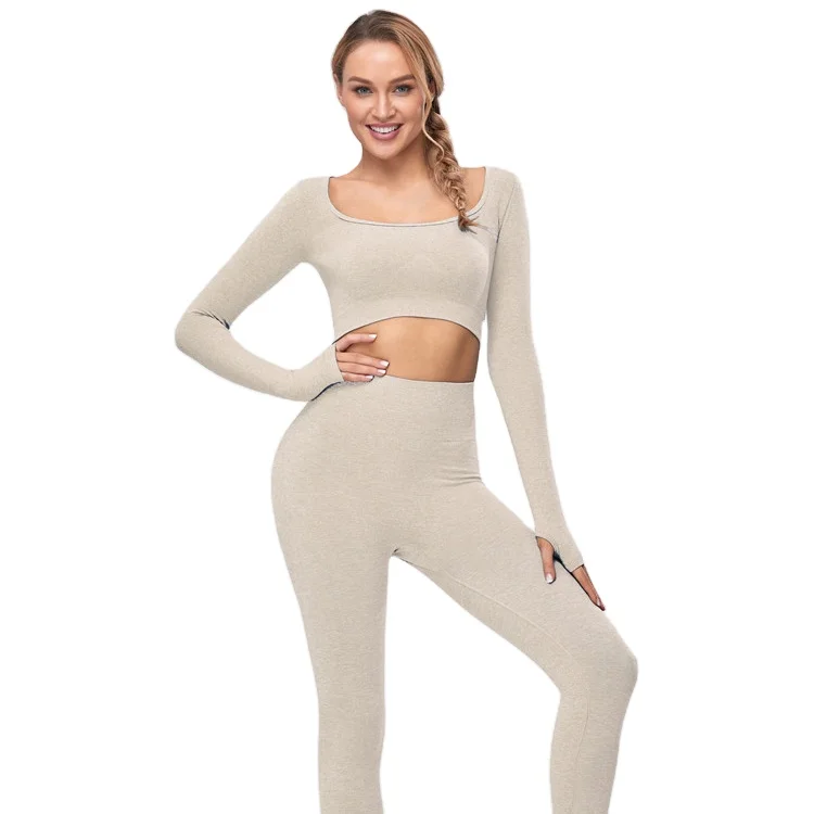 

women solid color Sportswear Long Sleeve Gym Sports Bra Shockproof Underwear Girls Long Sleeve Workout Shirt, Picture show