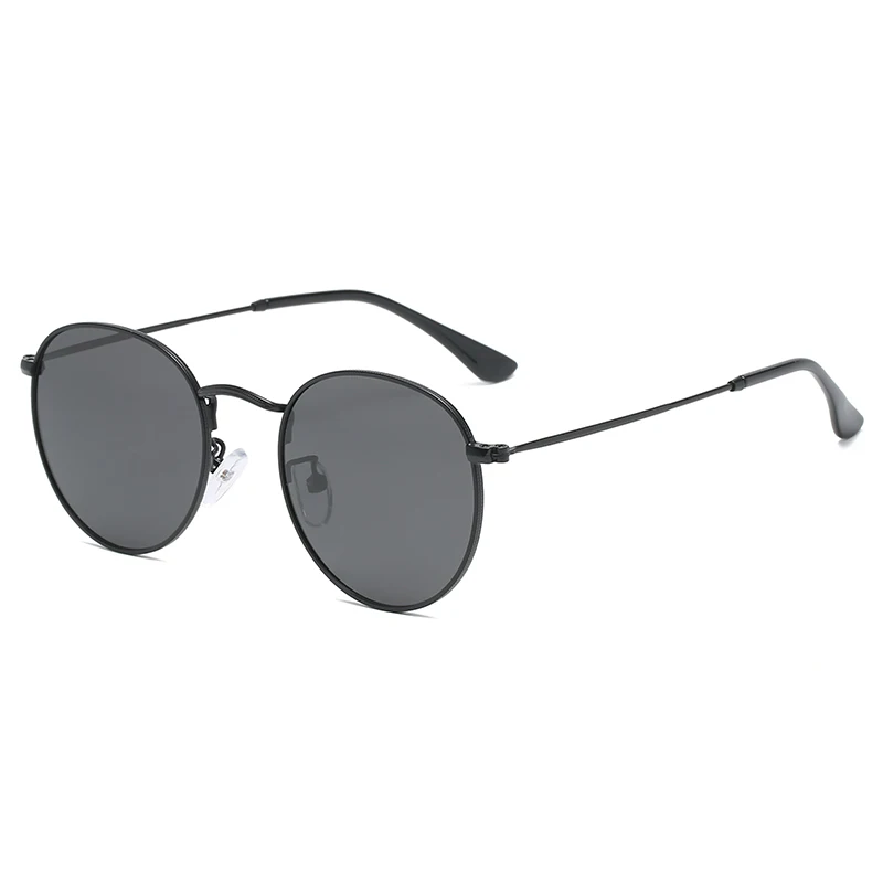

New retro classic men and women round frame metal brand polarized sunglasses