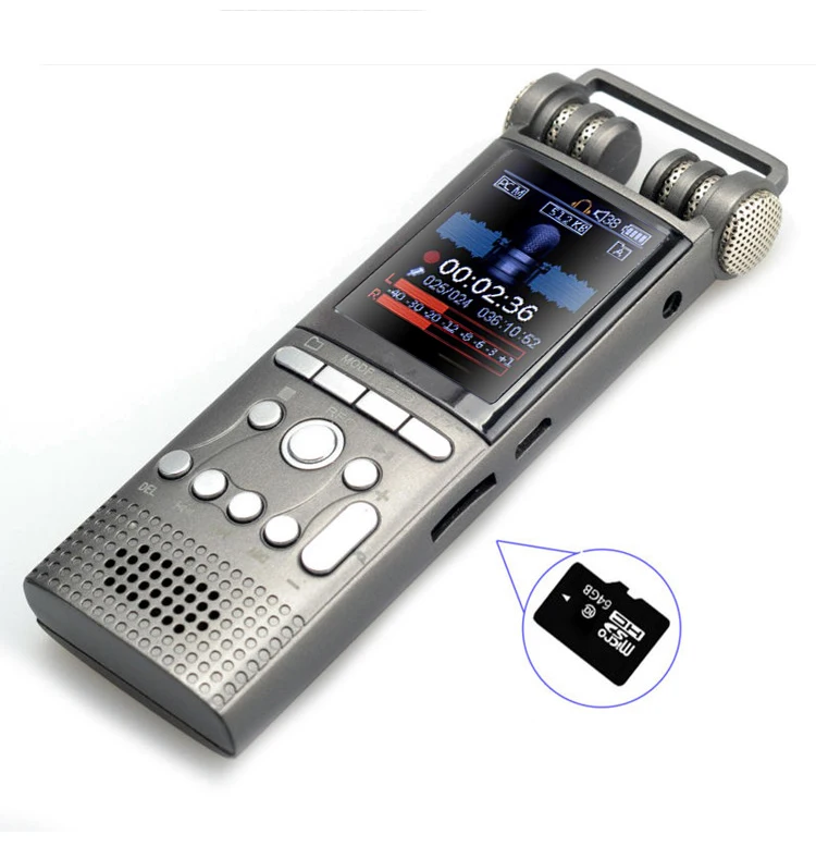1536Kbps color screen 4G 8G 16G mini WAV MP3 File Storage digital Voice recorder manufacturer
