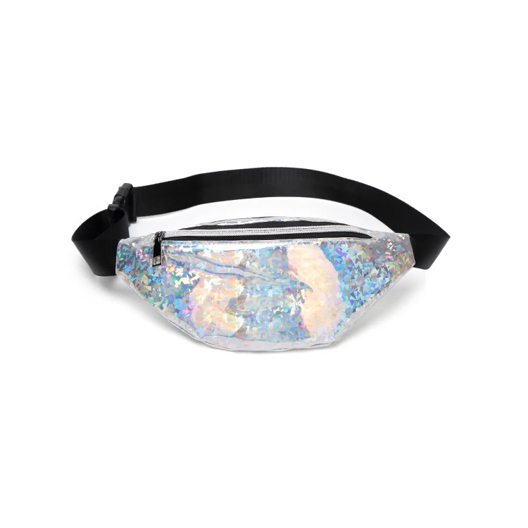 

PVC Hologram Fanny Pack Shiny Waist Bag Chest Pack Fashion Laser Pack for Girl, Accept customized color