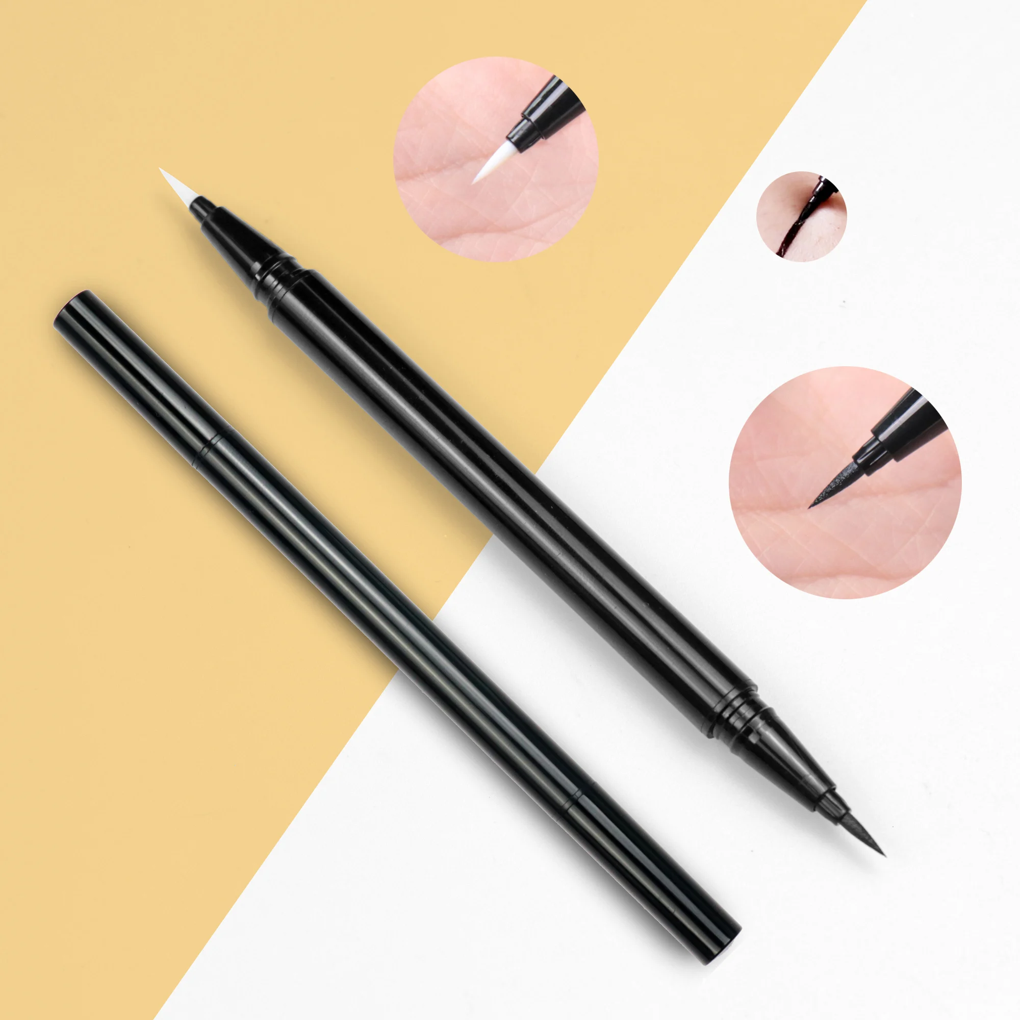 

2021 double - headed eyeliner 3 in 1 waterproof self adhesive matte lashglue glue pen eyeliner eyeliner glue pen, Black color