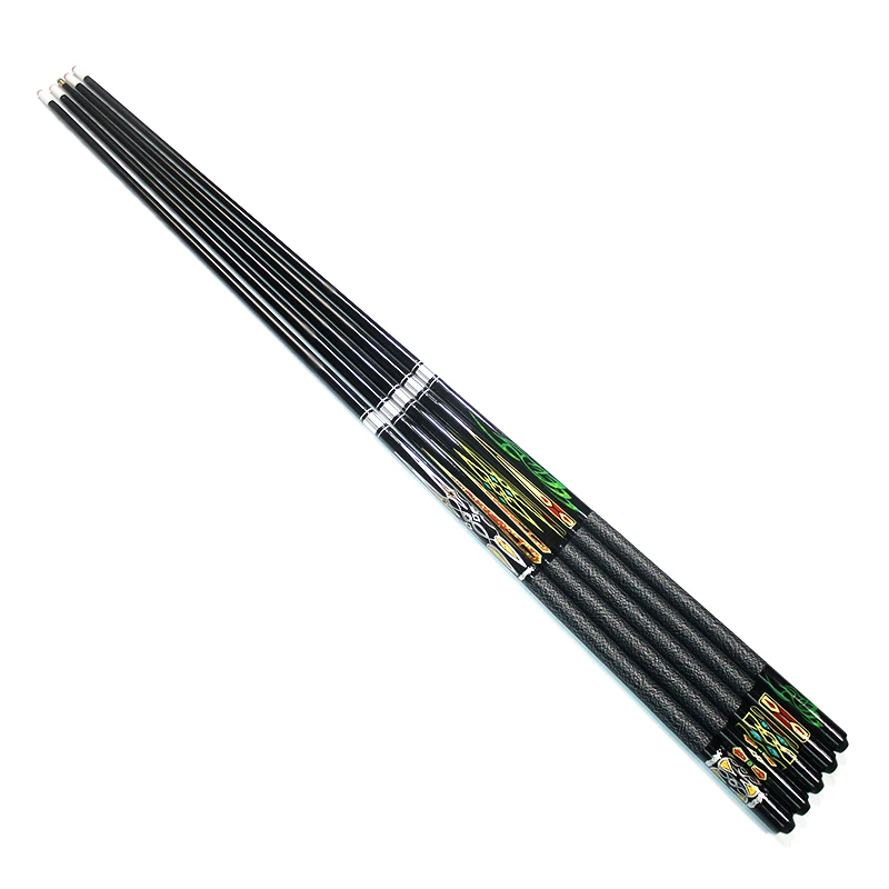 

Hot sell 5 pieces 58" copycarbon fiber pool cues with different pattern for sale