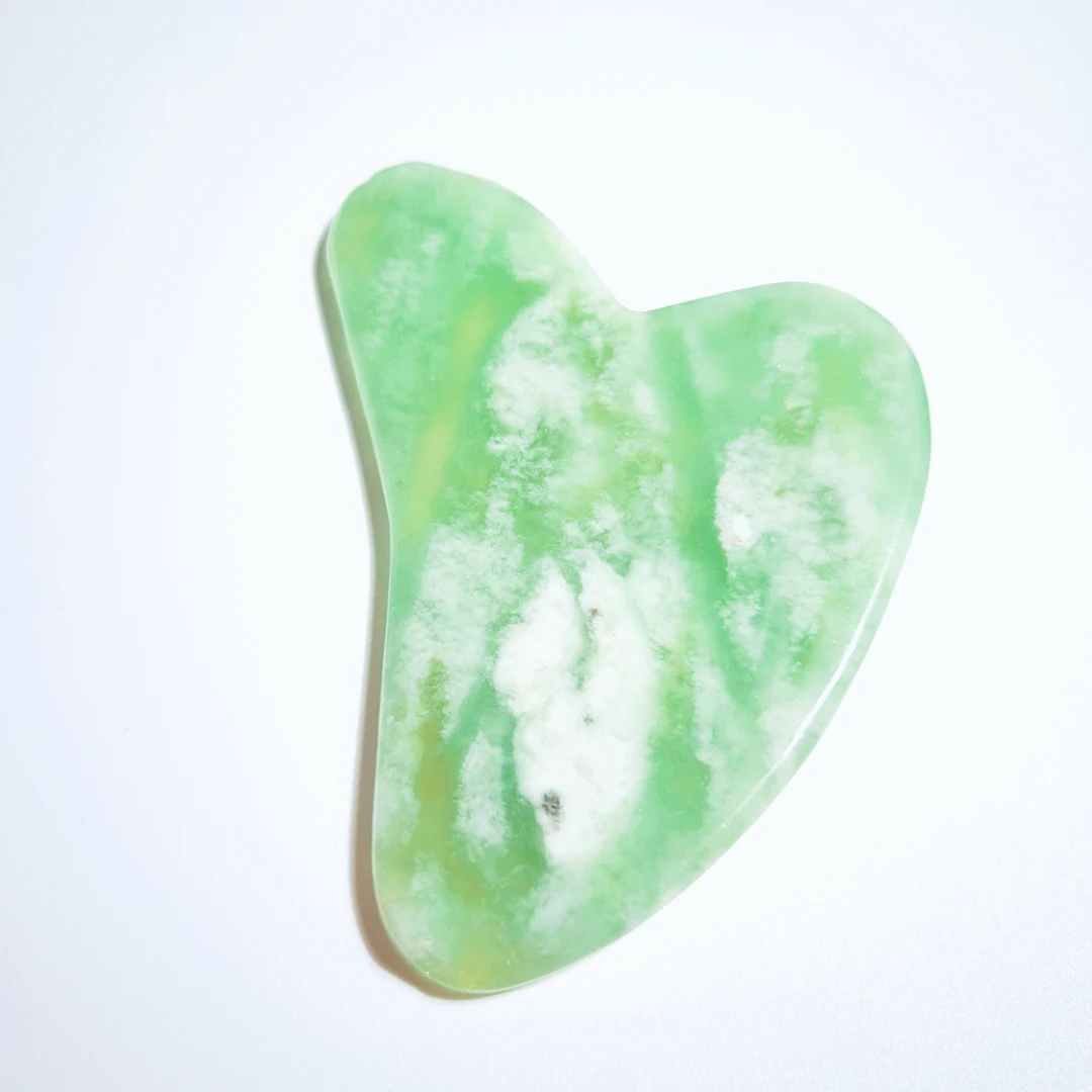 

Natural Heart shape Gua Sha Board Xiuyan Jade Guasha Healthy Cure Body Massage Tool