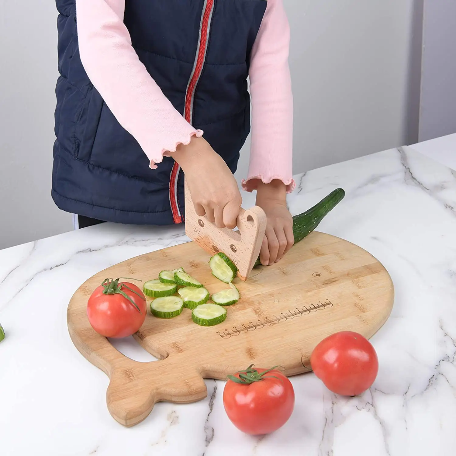 

Wooden Kids Knife For Cooking Fruit And Vegetable Cutter Cutting Children Kitchen Toys Safety Knives, Original wood color