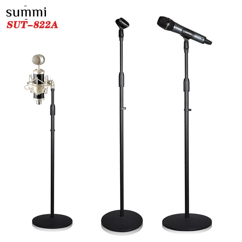 

SUT-822A Professional Lightweight Adjustable Tripod Mic Stand For Tilting Rotating Floor Stage Foldable Heigh