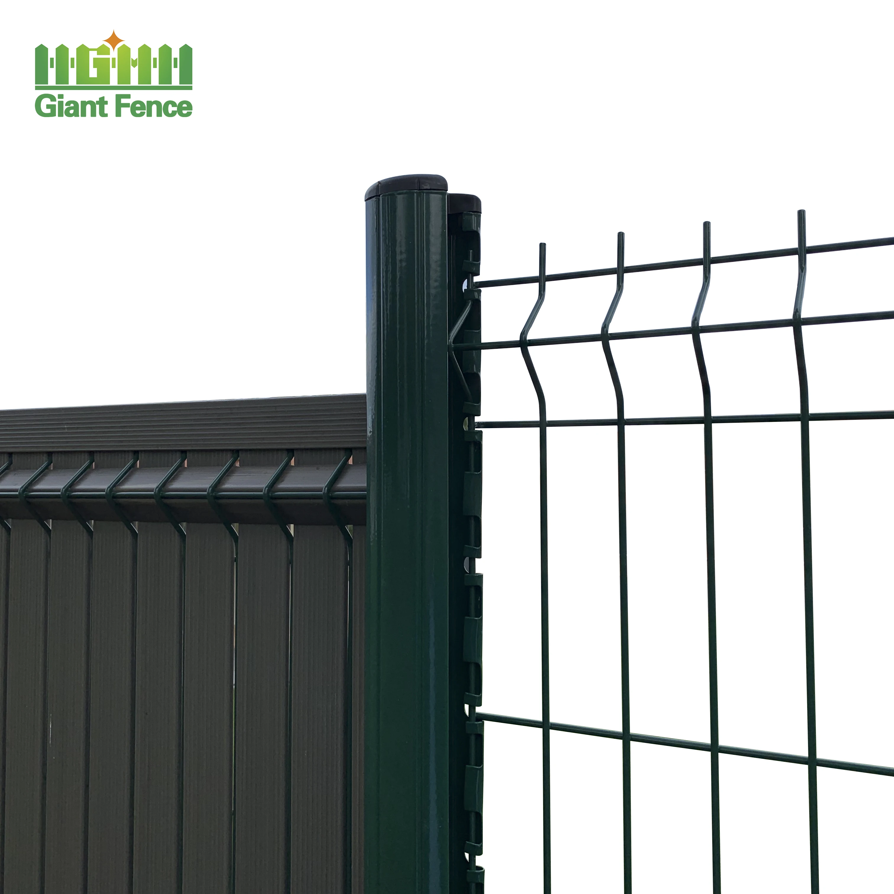 

Home Garden PVC Coated Triangle Bending Fence 3D Fence Panels, Green