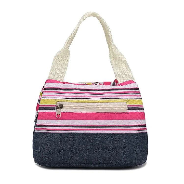 

Wholesale fashion stripe large capacity oxford handbag lunch bag, Any color from our color card