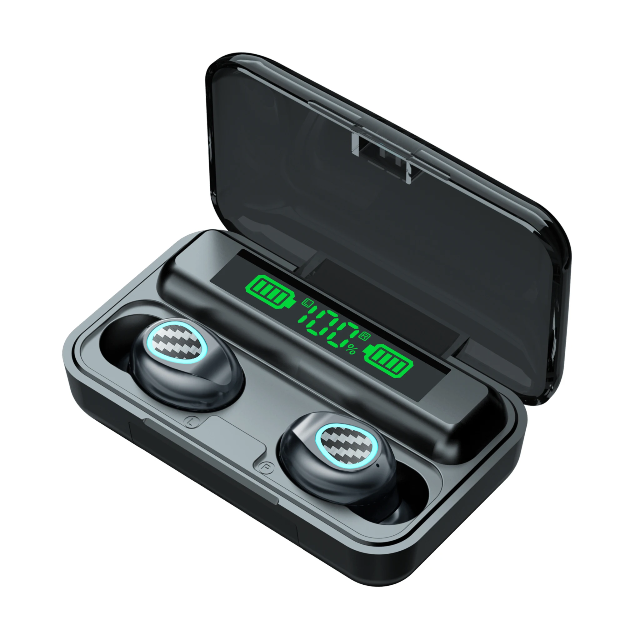 

2000mah R6 Wireless Earphone Waterproof Touch Control Three Led Power Display Earbuds Headphone for Samsung