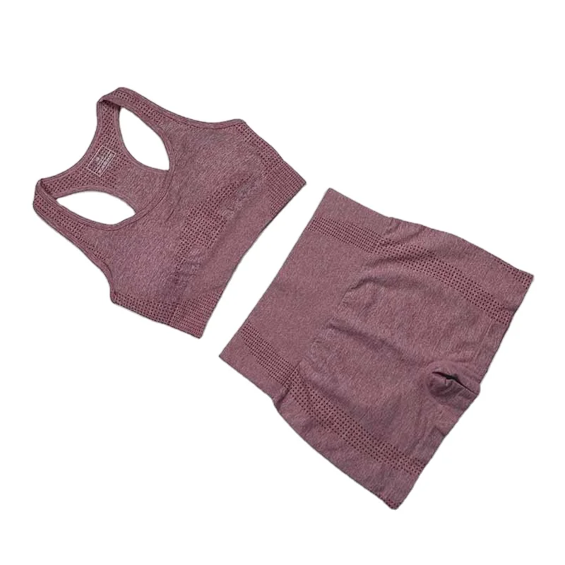 

2pcs seamless set sports bra top tummy control shorts running suits, Printed
