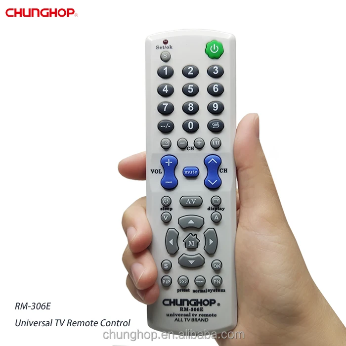 

RM-306E remote control tv Chunghop universal ir remote control with logo tv remote, Light grey