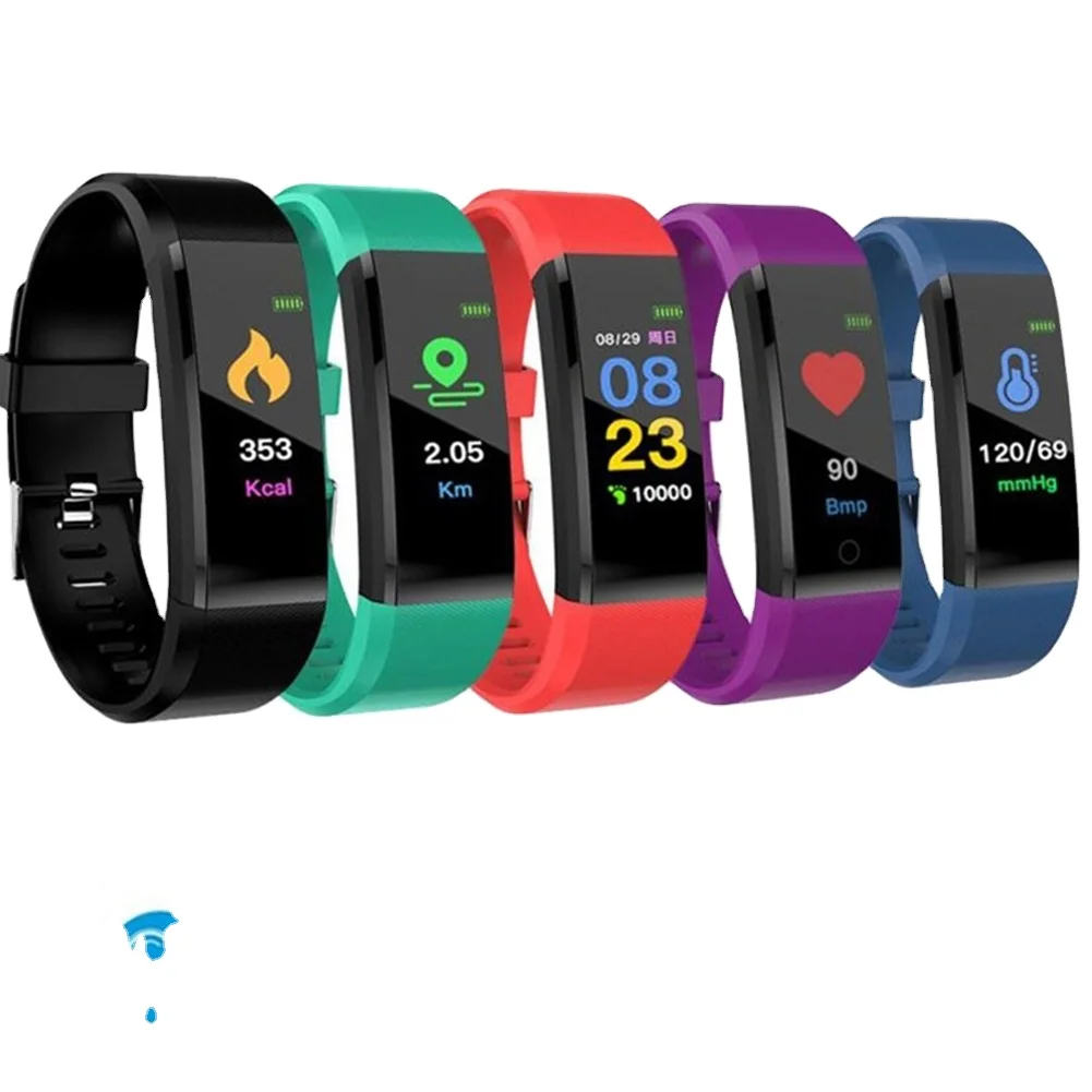 

drop shipping Sports Watch Step Sleep smart watch id115plus fitness watch smart bracelet, Black sliver gold