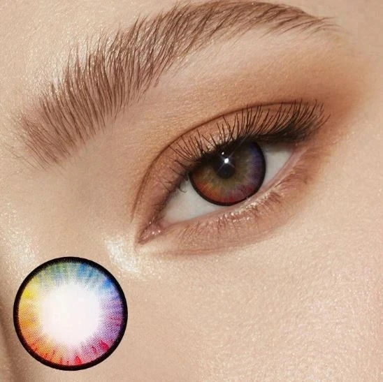 

new arrival Unicorn M16 Rainbow colored contact lens contact lenses hot selling cosmetic soft lens size 14 mm