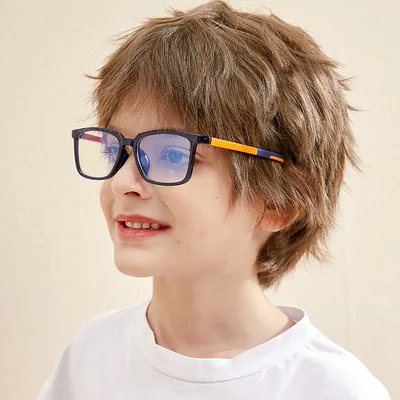 

New TR90 Childrens Anti-Blu-ray Glasses Fashion Girls Myopia Glasses Frame Flat Mirror Comfortable Kids Safety Eye Glasses, Custom color
