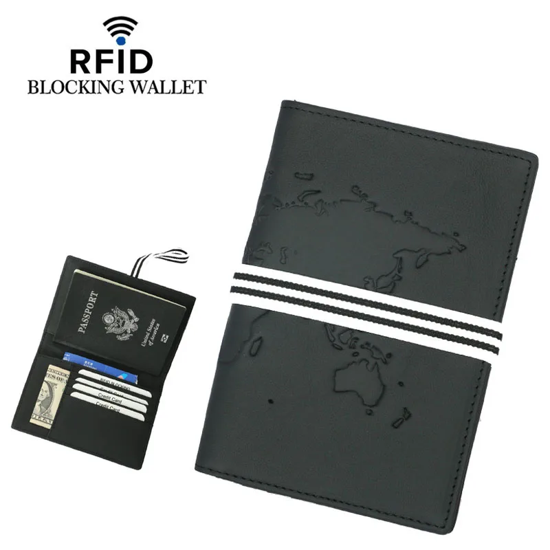 

OEM carteira de couro masculina RFID cow purse beg First layer cowhide multi-function card rfid passport holder wallets, See picture