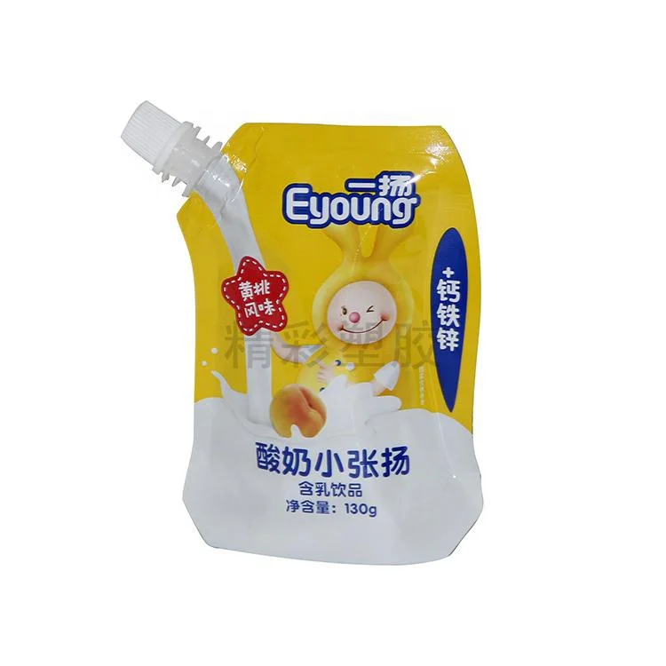 
High quality Plastic beverage spout pouch Fruit Juice drink Spout bag With custom printing 