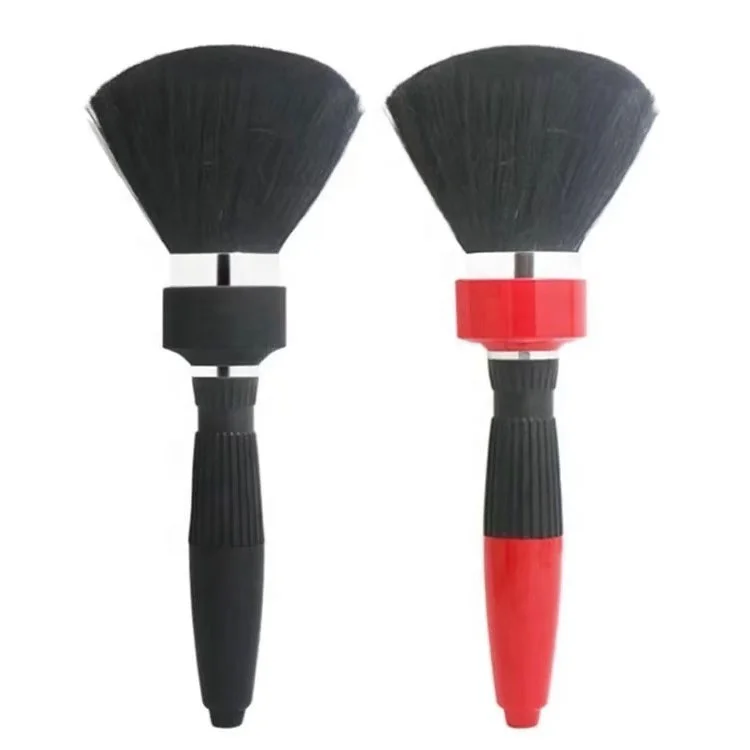 

Hairdressing Barber Soft Wool Salon Neck Brush Plastic Material Neck Brushes Hair Cutting Neck Face Duster Clean Brush, Black,red