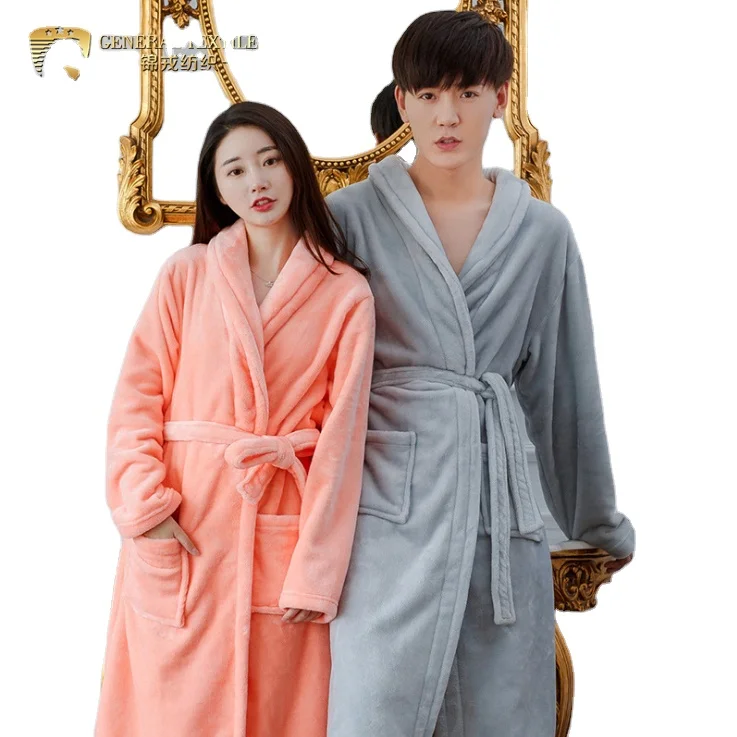 

Best Selling High Quality Adult Age Group Coral Fleece Bathrobe, Customized