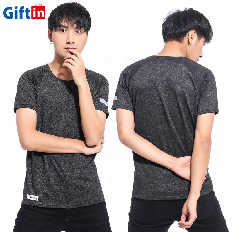 

wholesale Mens short sleeve running quick dry plain blank oem logo men gymwear Reflective t-shirt sports fitness gym t shirt