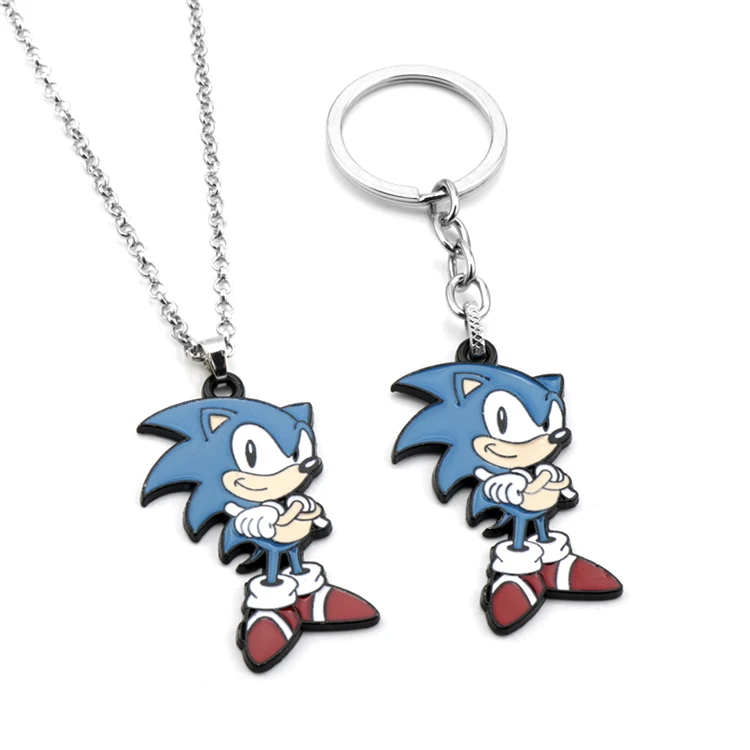 

Cute Game Sonic The Hedgehog Alloy Enamel Necklace for Fans Jewelry